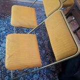 Paire de chaises opéra Lafuma en velours jaune