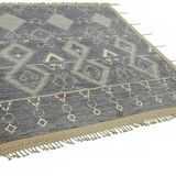 Hand-Knotted Turkish Contemporary 251 cm x 296 cm Blue Wool Carpet