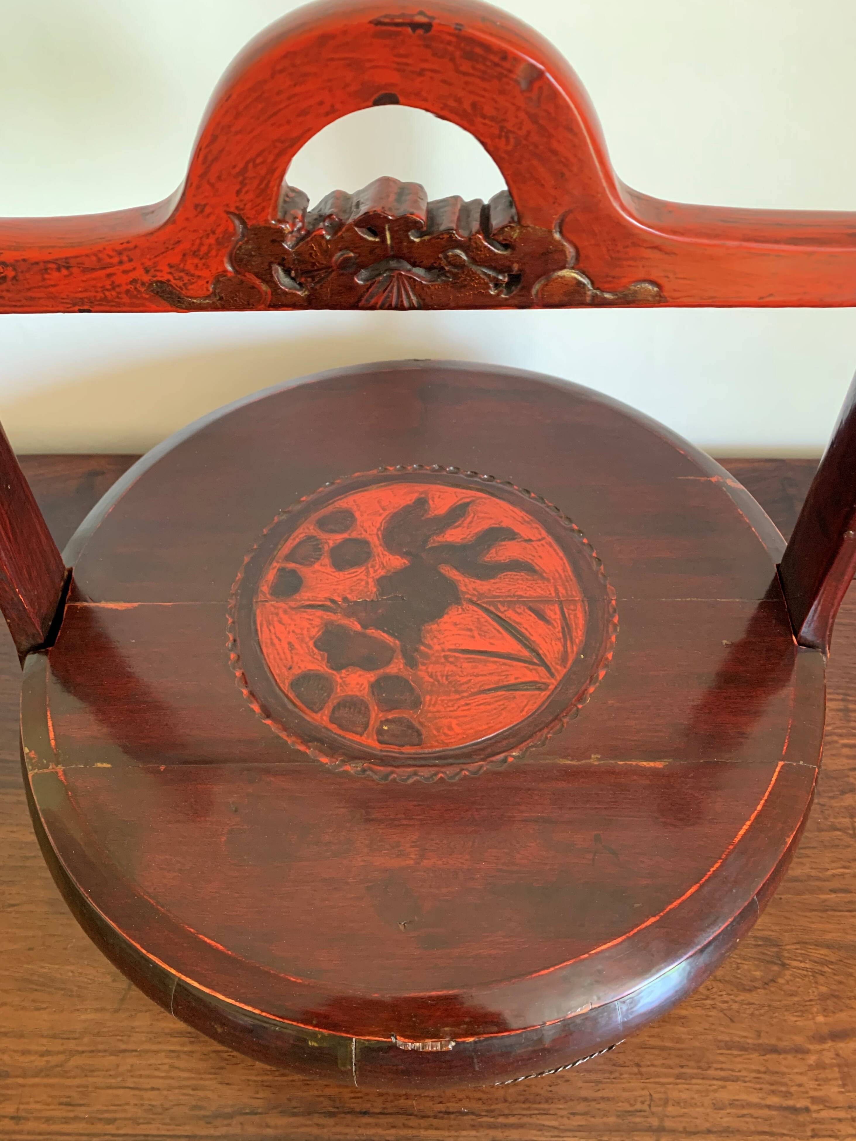 Chinese lacquered basket