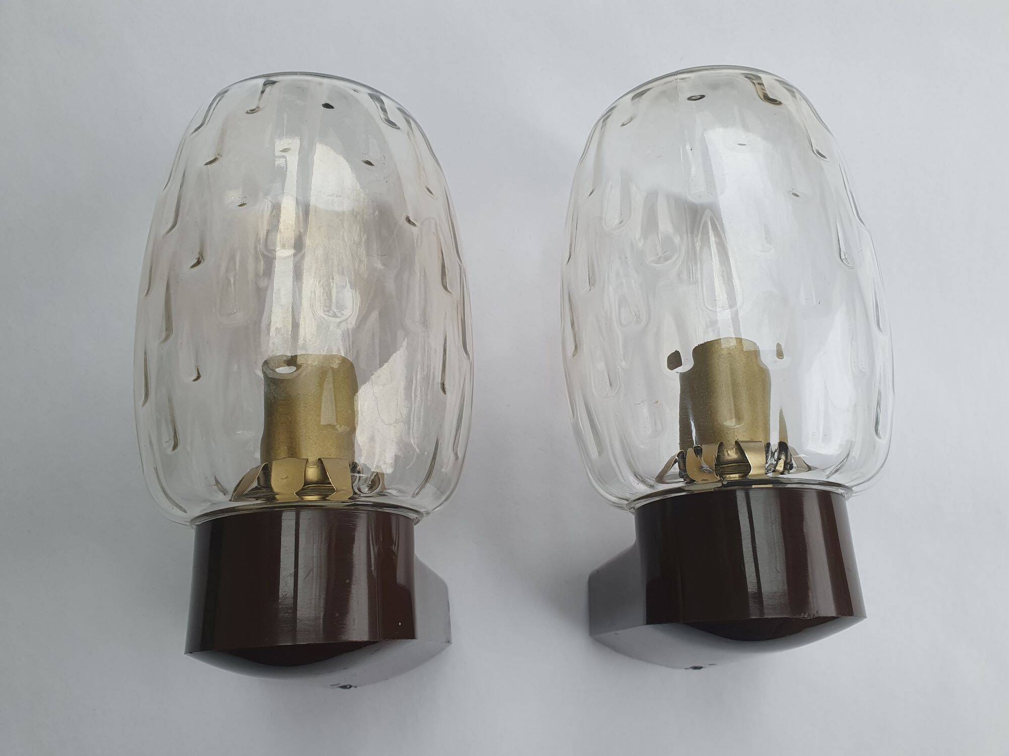 Pair of vintage RZB bathroom wall lights from the 70s in Germany