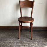 Set de 4 chaises bistrot Fischel en bois courbé chapeau de gendarme 1920