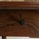 Nineteenth-century walnut work table with flaps, large storage + secret drawer.