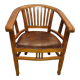 Fauteuil de bureau en teck et cuir vintage