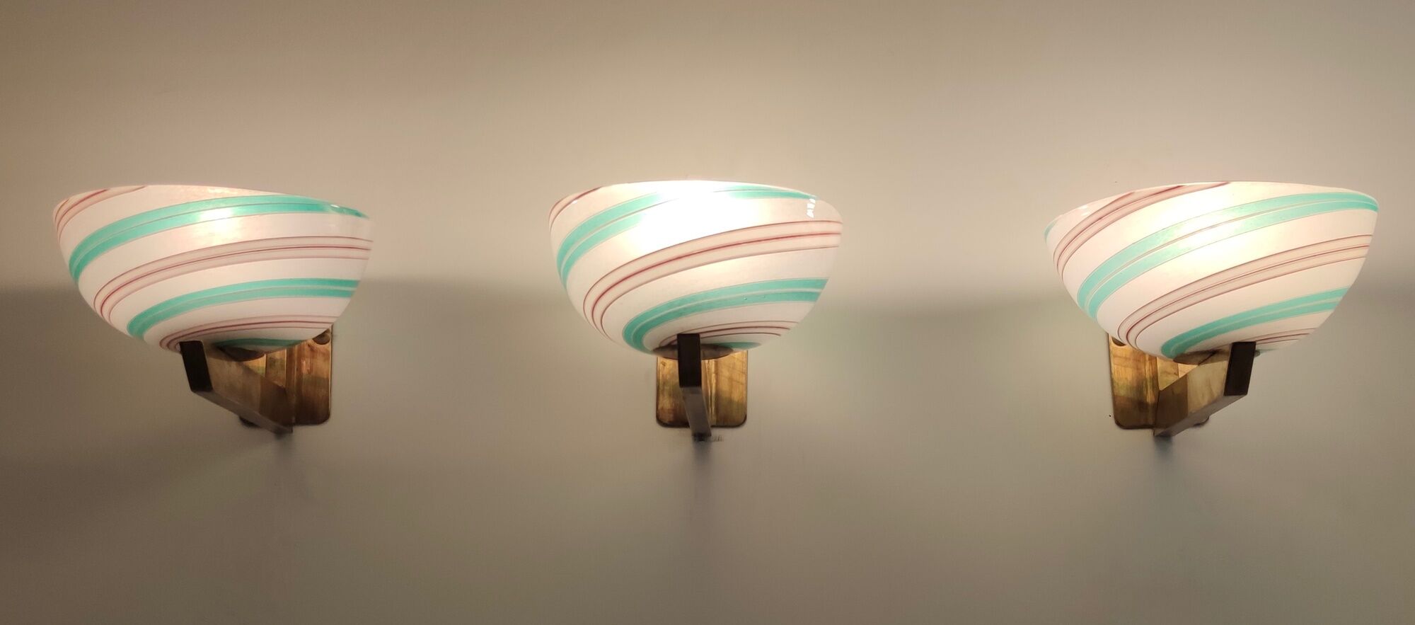 Murano Glass and Brass Wall Light by Dino Martens for Aureliano Toso, Italy
