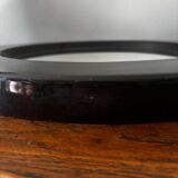 Vintage round mirror from the 70s, smoked brown plastic