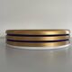 Design/One, flush lamp in glass, gold and brown metal, 1960s, Germany