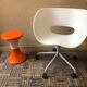 Fauteuil pivotant à roulette Tom Vac design Ron Arad édition Vitra vintage 90 blanc