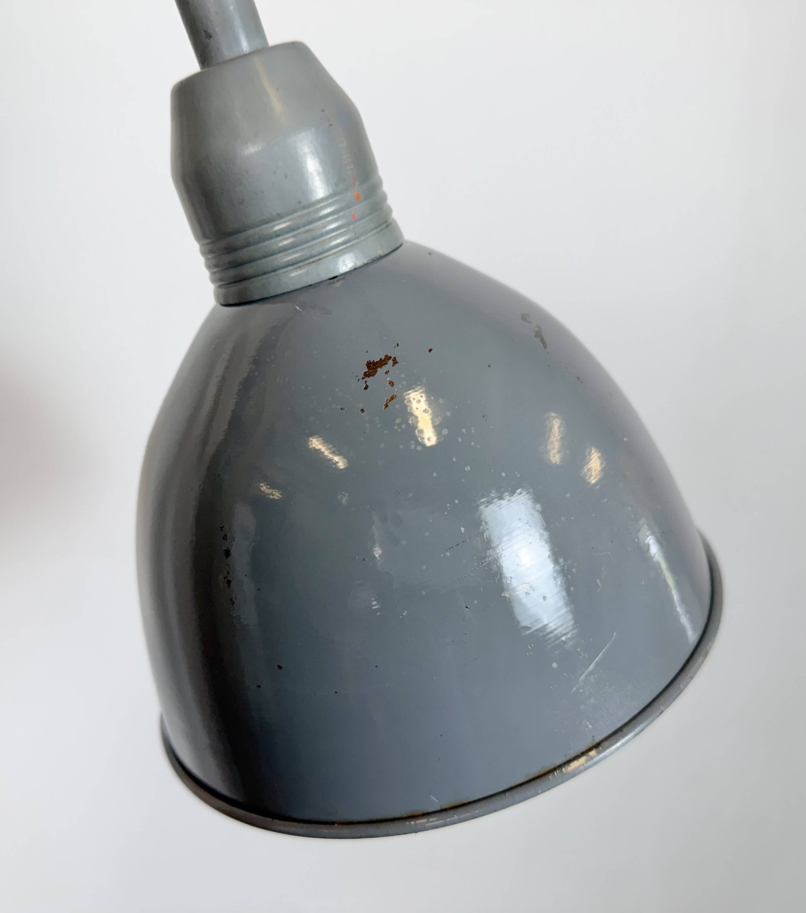 Grey Industrial Gooseneck Scissor Wall Lamp from Elektroinstala, 1960s