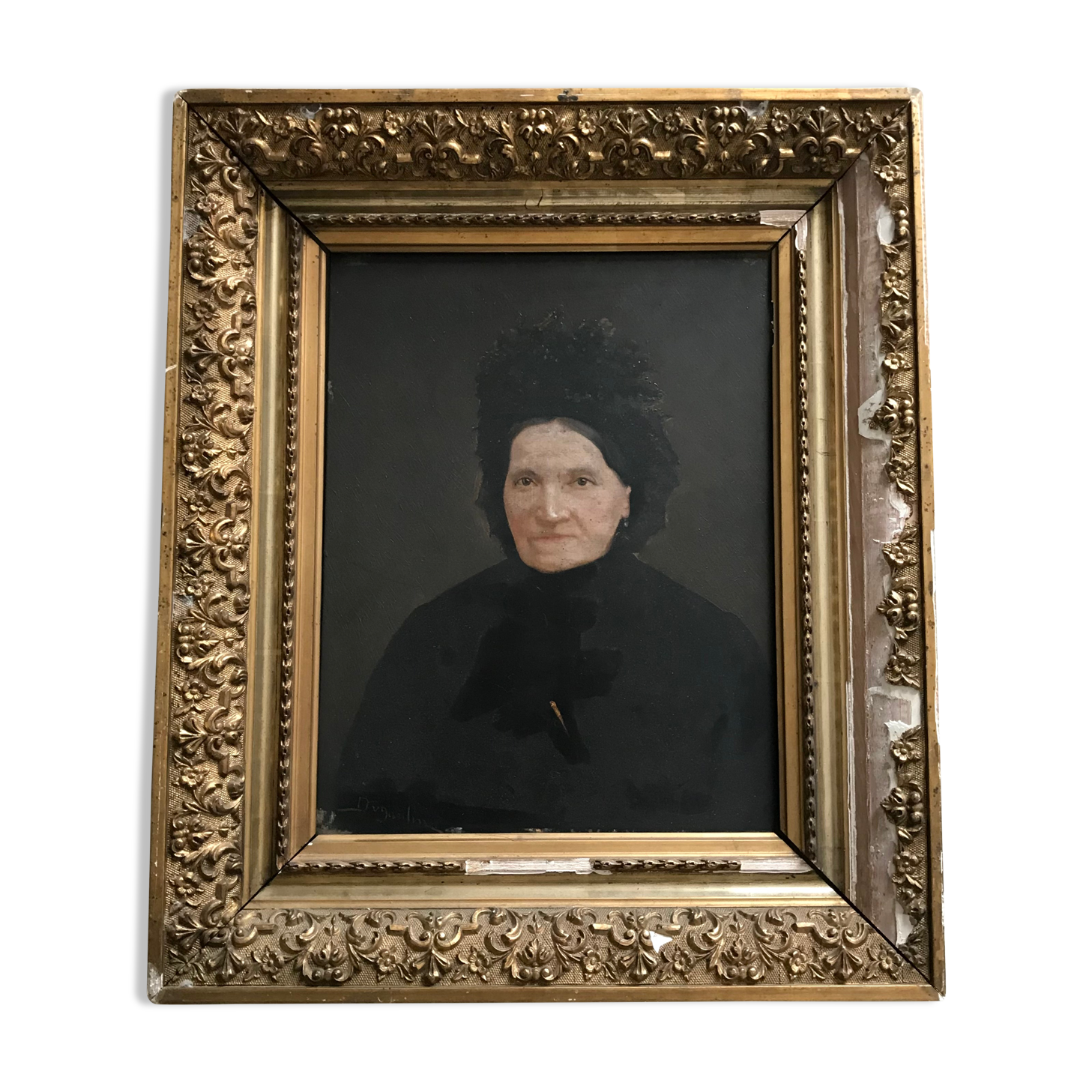 Signed old portrait