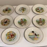 Set of 8 old dessert plates