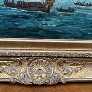 Jan van Genechten. Seascape “View of the old port of Amsterdam”.
