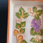 Terracotta plate signed P.Boy, glazed artisanal ceramics.