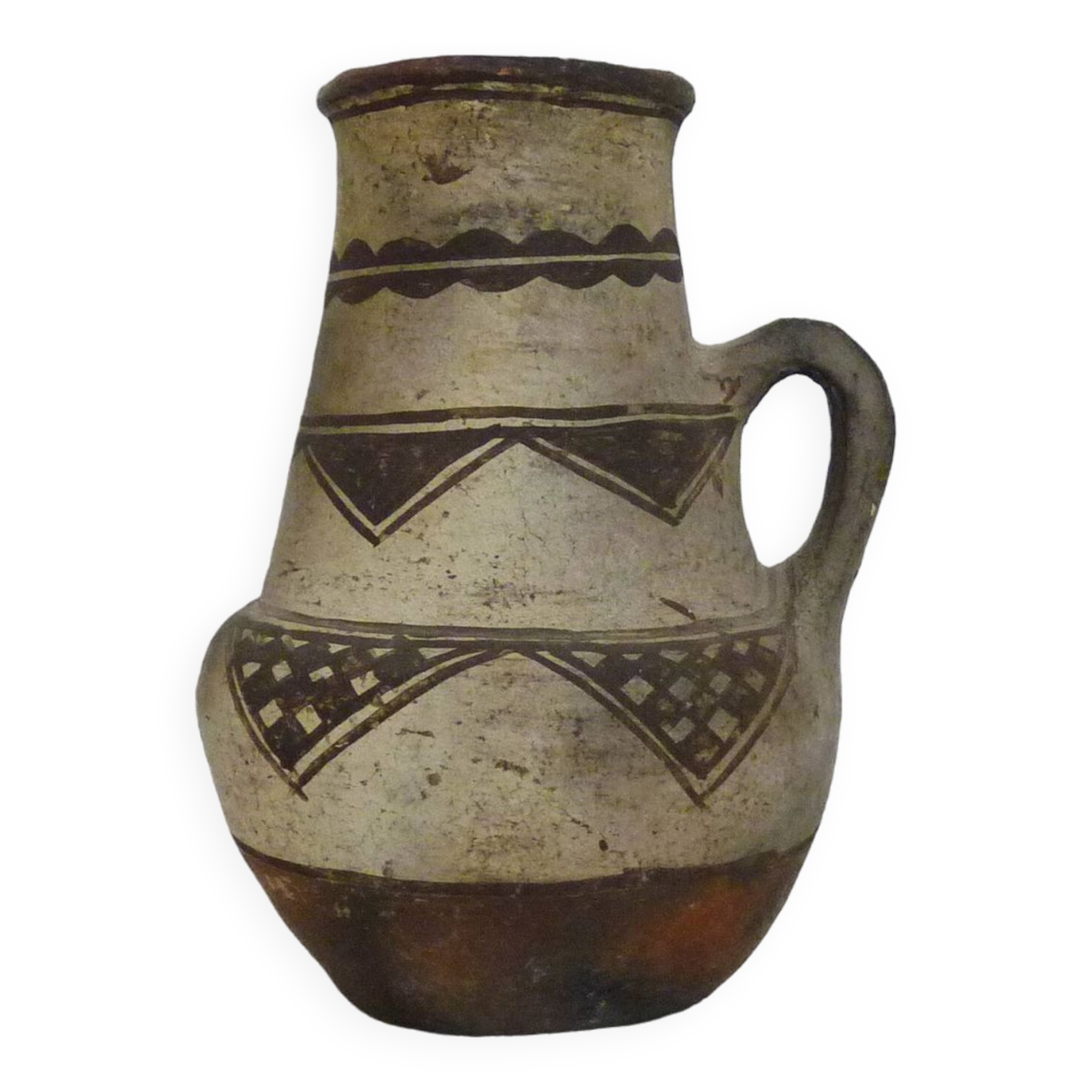 Iddeqi Kabyle pottery, Kabyle pitcher, Berber. Kabyle folk art. The 50's