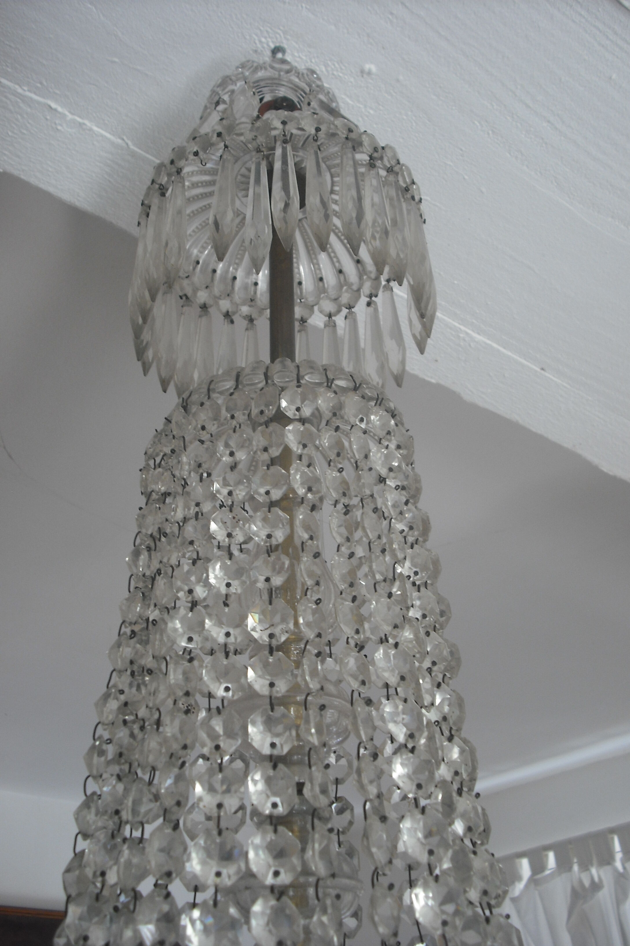 Crystal and bronze balloon chandelier 19th century