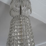 Lustre montgolfière en cristal et bronze XIXe