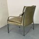 Modernist Mid Century Walter Knoll steel and leather lounge chair