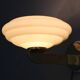 Pair of Czechoslovak Art Deco wall sconces from the 1940s in brass with opaline glass shades.
