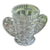 Angel wings vase, in transparent glass with art deco relief pattern