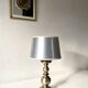 Metal lamp, 2m fabric cable, silver lampshade