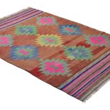 Modern Unique Rug, Turkish Oriental Handmade Boho Kilim Rug,for Kitchen,Bedroom 147x 225 cm