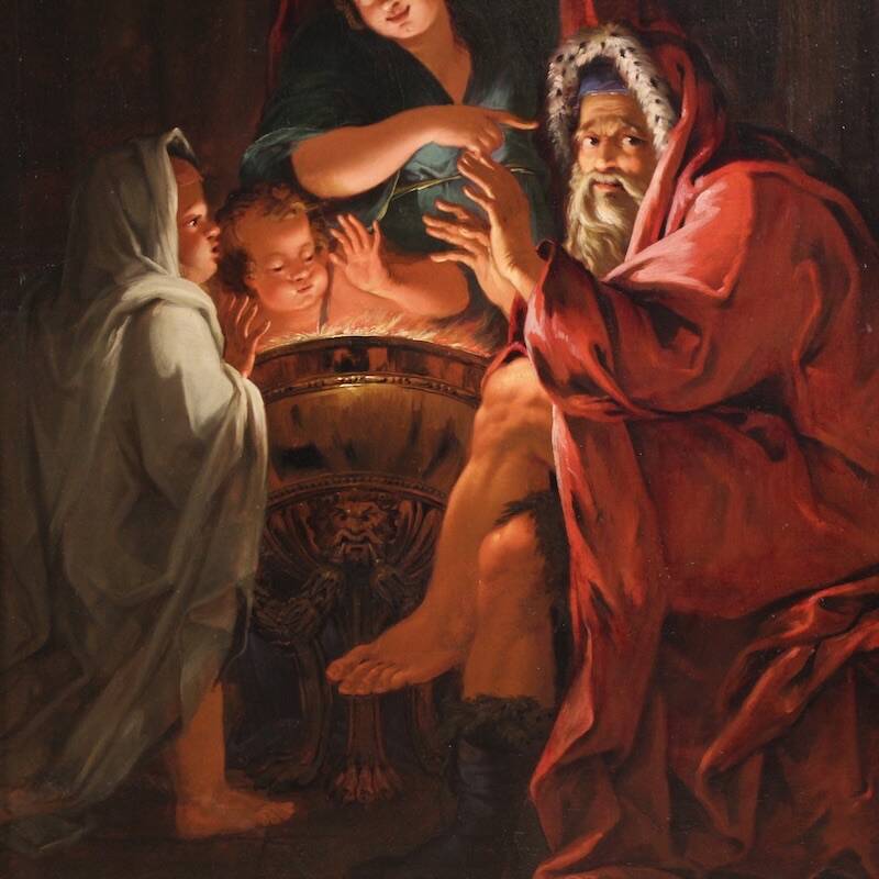 Great 18th century painting, allegory of winter