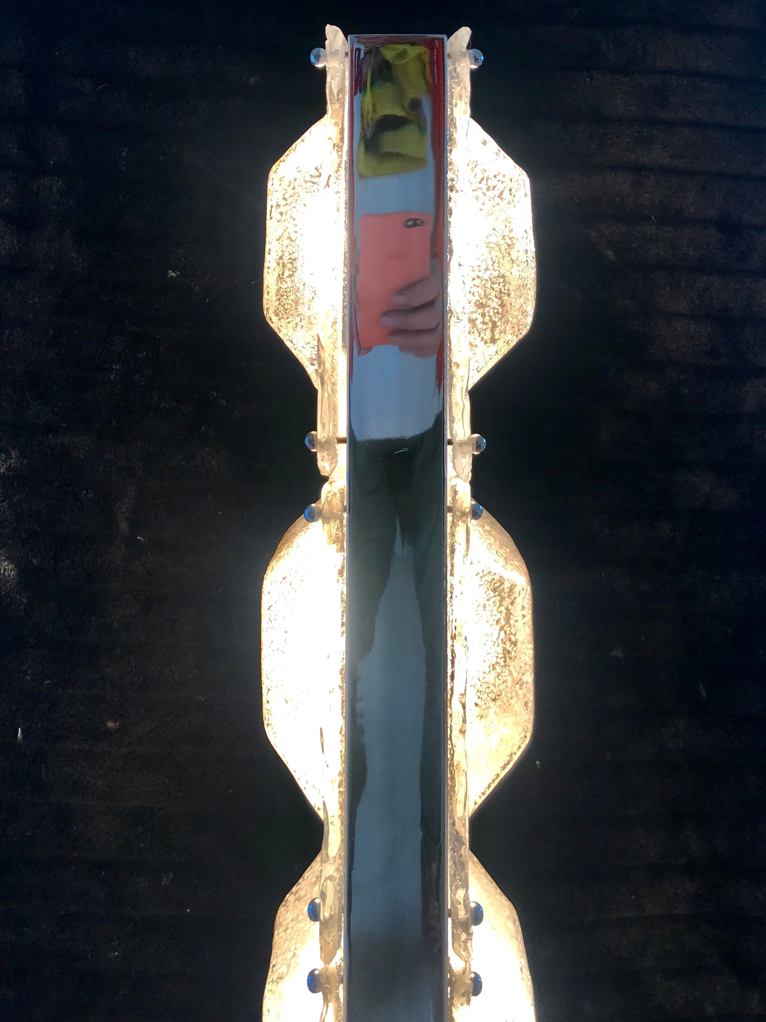 Mazzega frost glass foot lamp