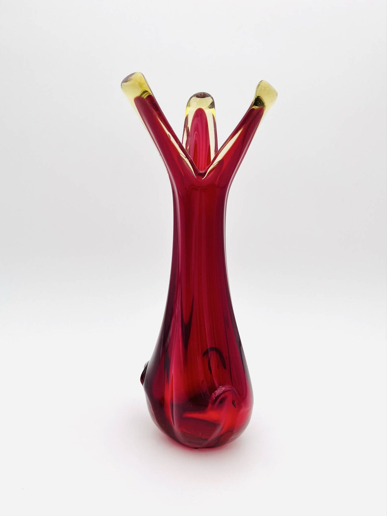 Murano Organic Vase Red Amber 28.5cm 1.1kg