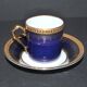 Limoges DC cobalt blue and gold porcelain litron coffee cup