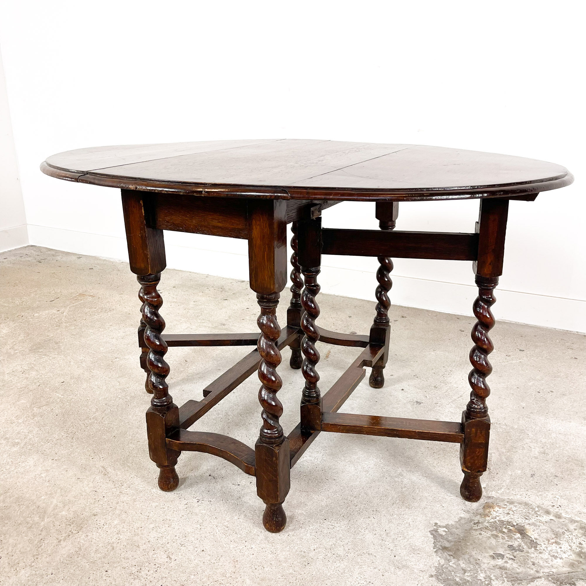 Antique Gateleg drop leaf table with barley twist legs