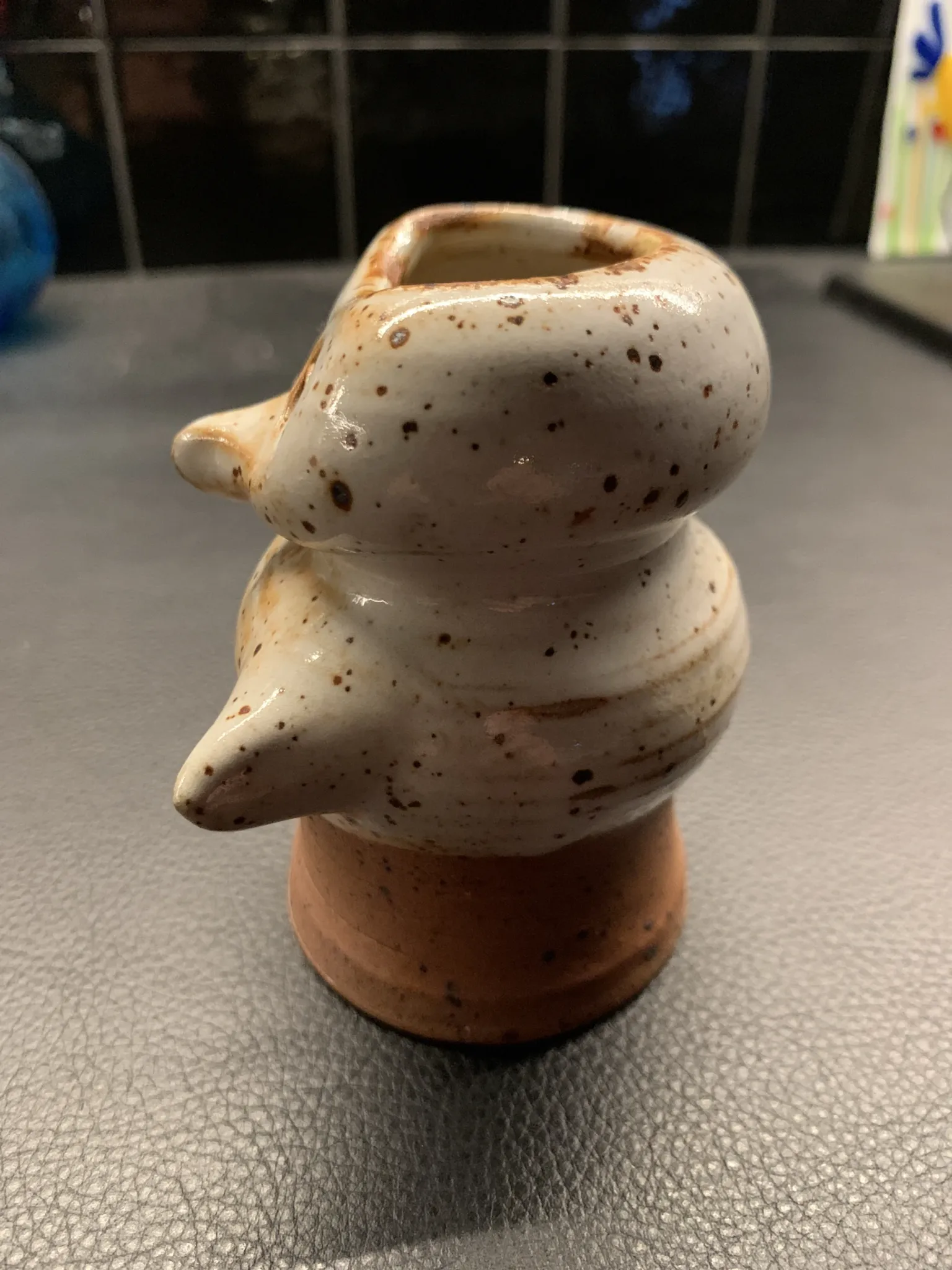 Owl-shaped zoomorphic vase in stoneware – Jacques Pouchain, Dieulefit Workshop