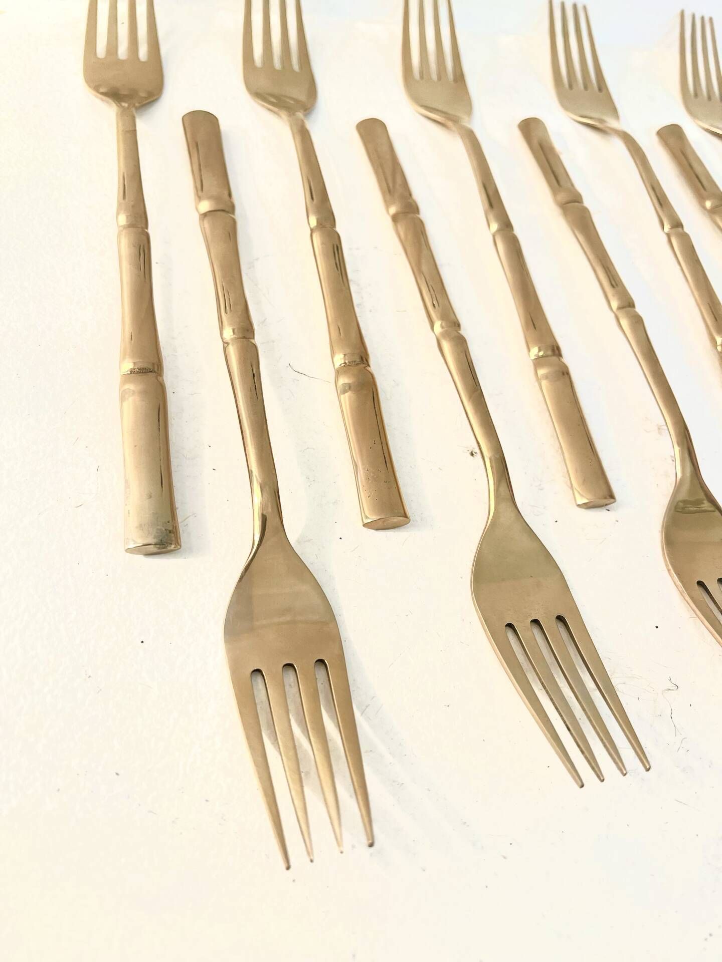 12 dessert forks, Hollywood Regency - circa 1970