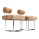Paire de chaises d'appoint postmodernes en peau de vache par Fritz Brückner, Allemagne 1980