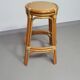 3 x bamboo stool with leather laces / 70s