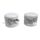 Pair of white ceramic table lamps by Perdomello, 1970.