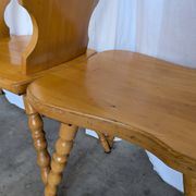 Set of 6 Vintage Tyrolean Heart Cutout Wooden Dining Chairs, Farmhouse