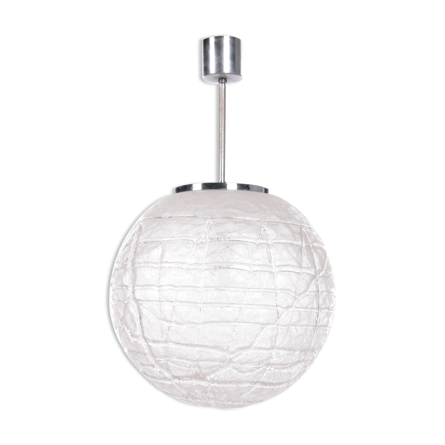 Large Glass Globe Hanging Lamp by Doria Leuchten, 1970s