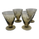 Lot de 4 verres à vin fumés