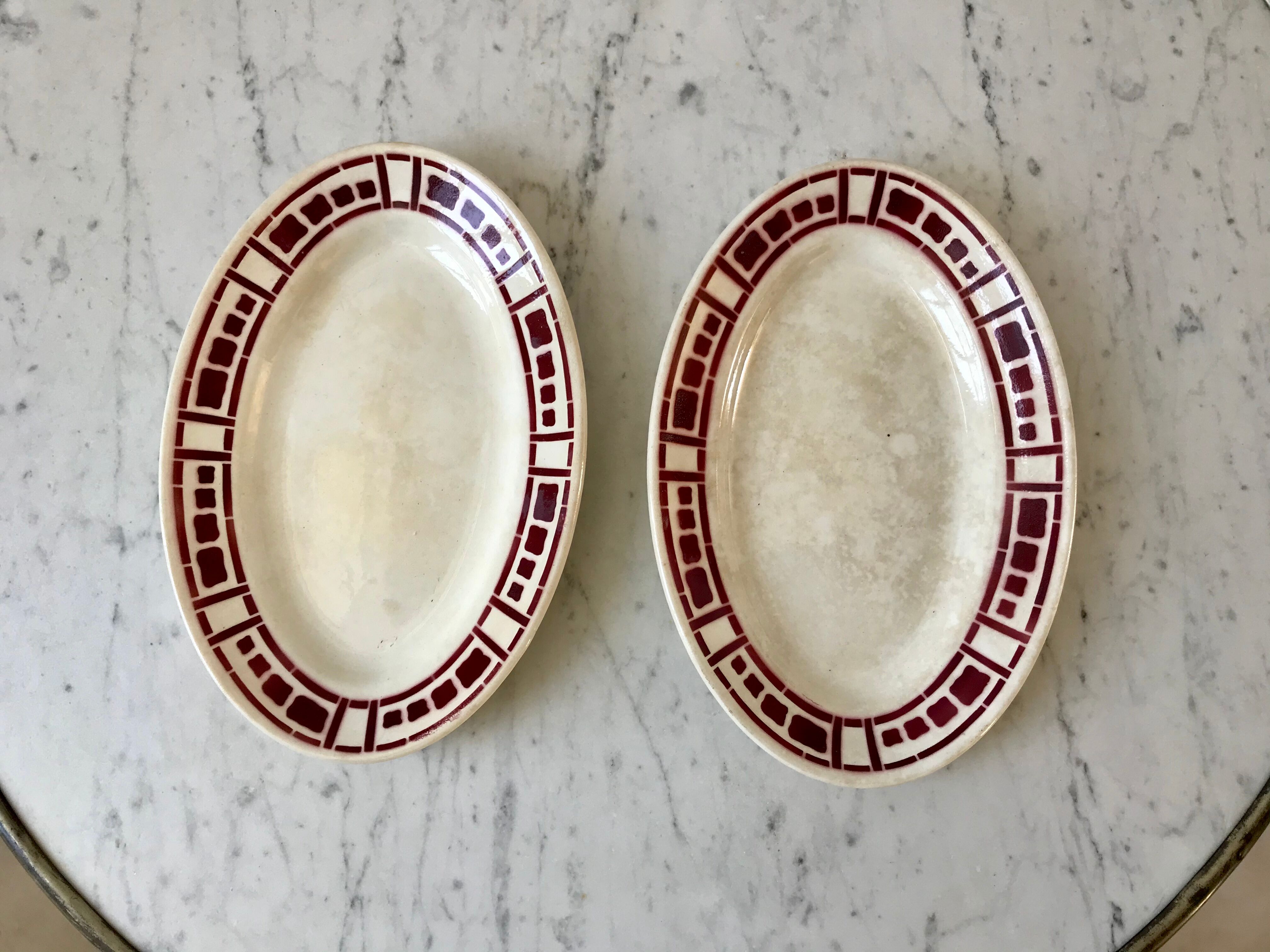 Duo of raviers Badonviller model "Barbizon" 30s