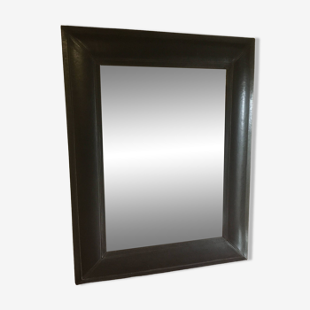 Beveled leather mirror 90x70