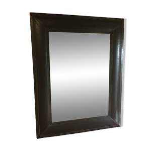 Miroir biseauté en cuir