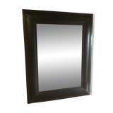 Beveled leather mirror 90x70