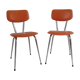 Duo de chaises vintage en skai orange