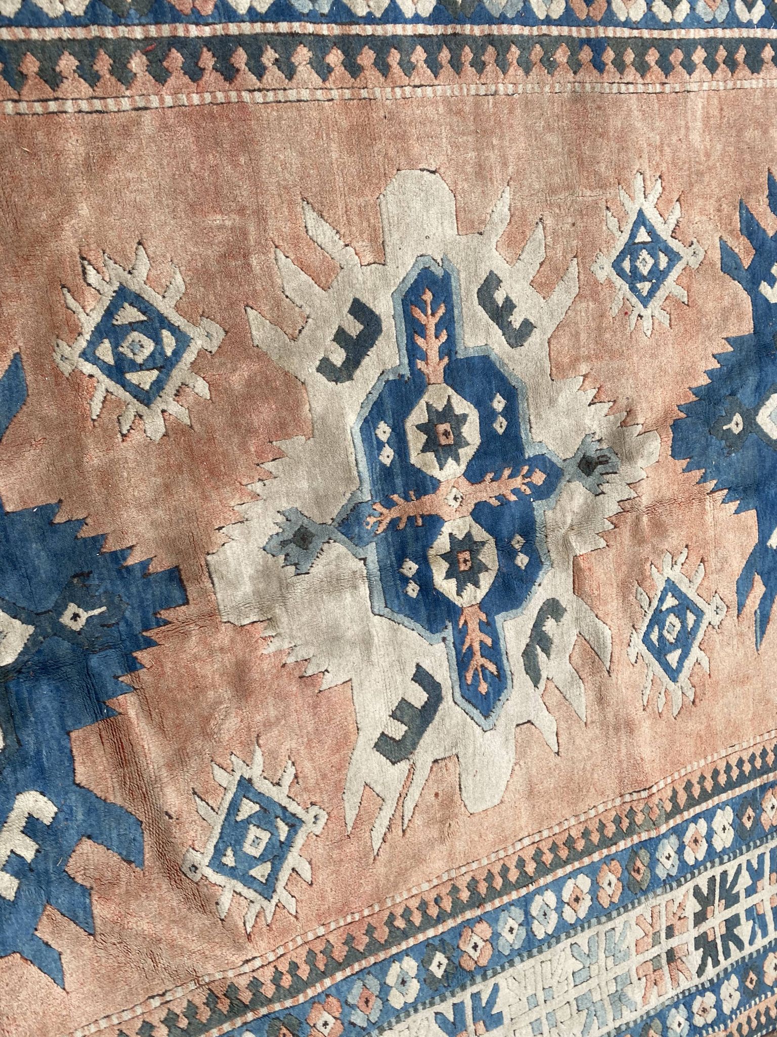 Vintage Turkish carpet Kars Anatolia handmade 224x324 cm