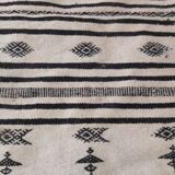 Kilim carpet white and black Berber motifs