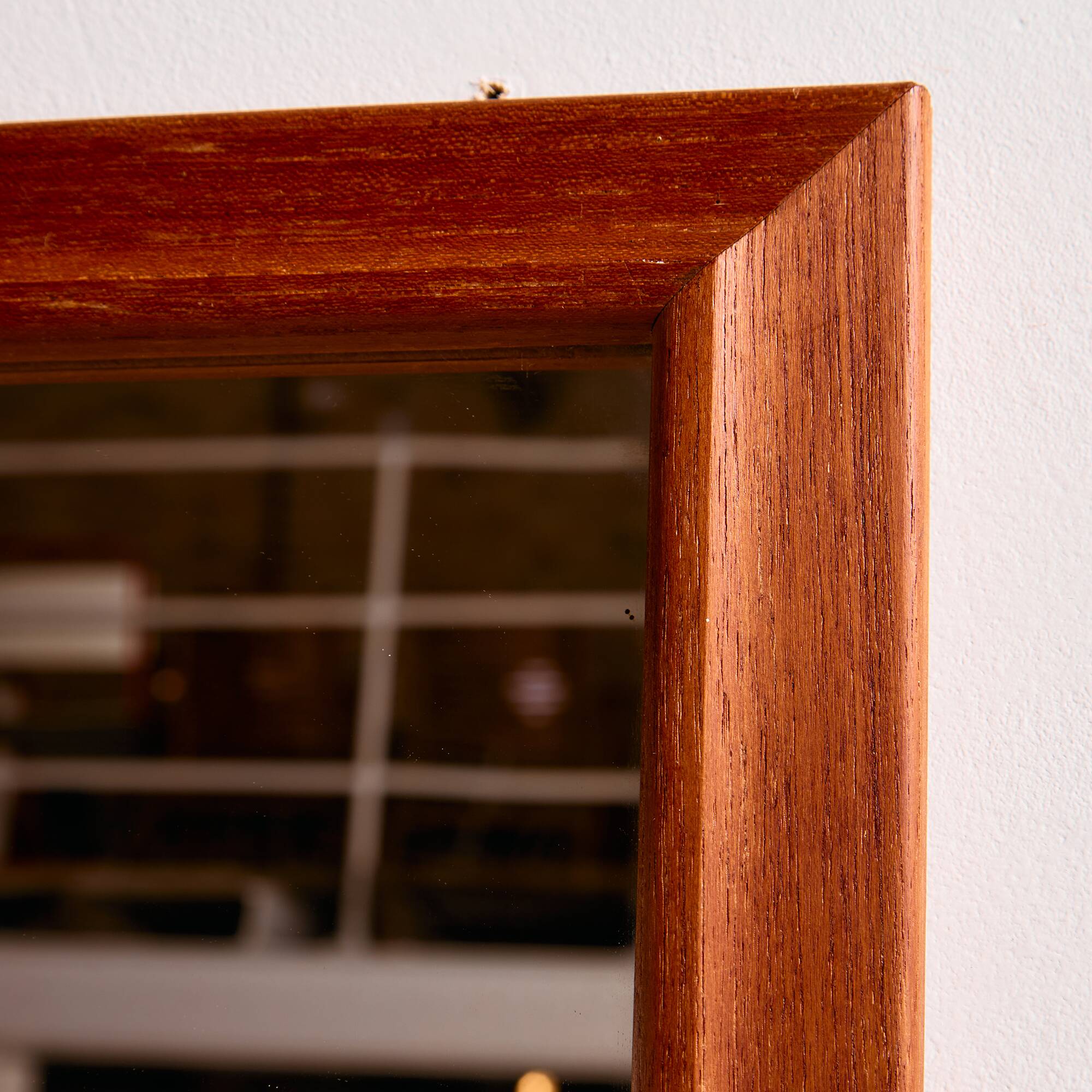 Teak framed mirror