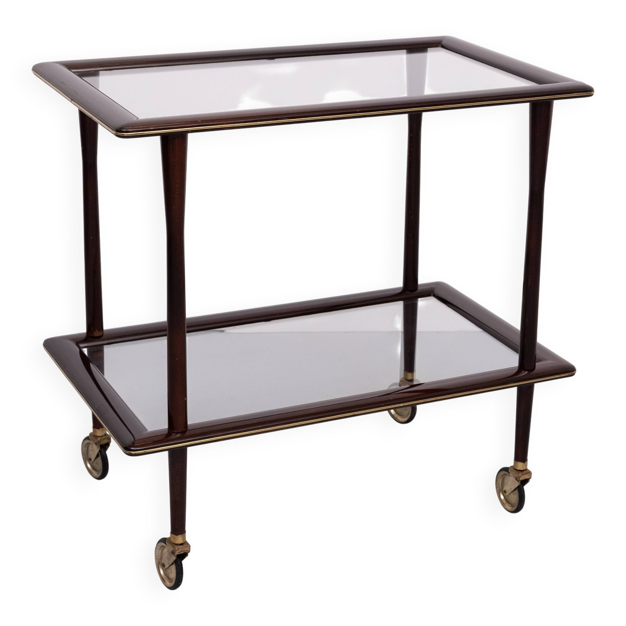 Ico Parisi Ebonized walnut wood serving card 1950s