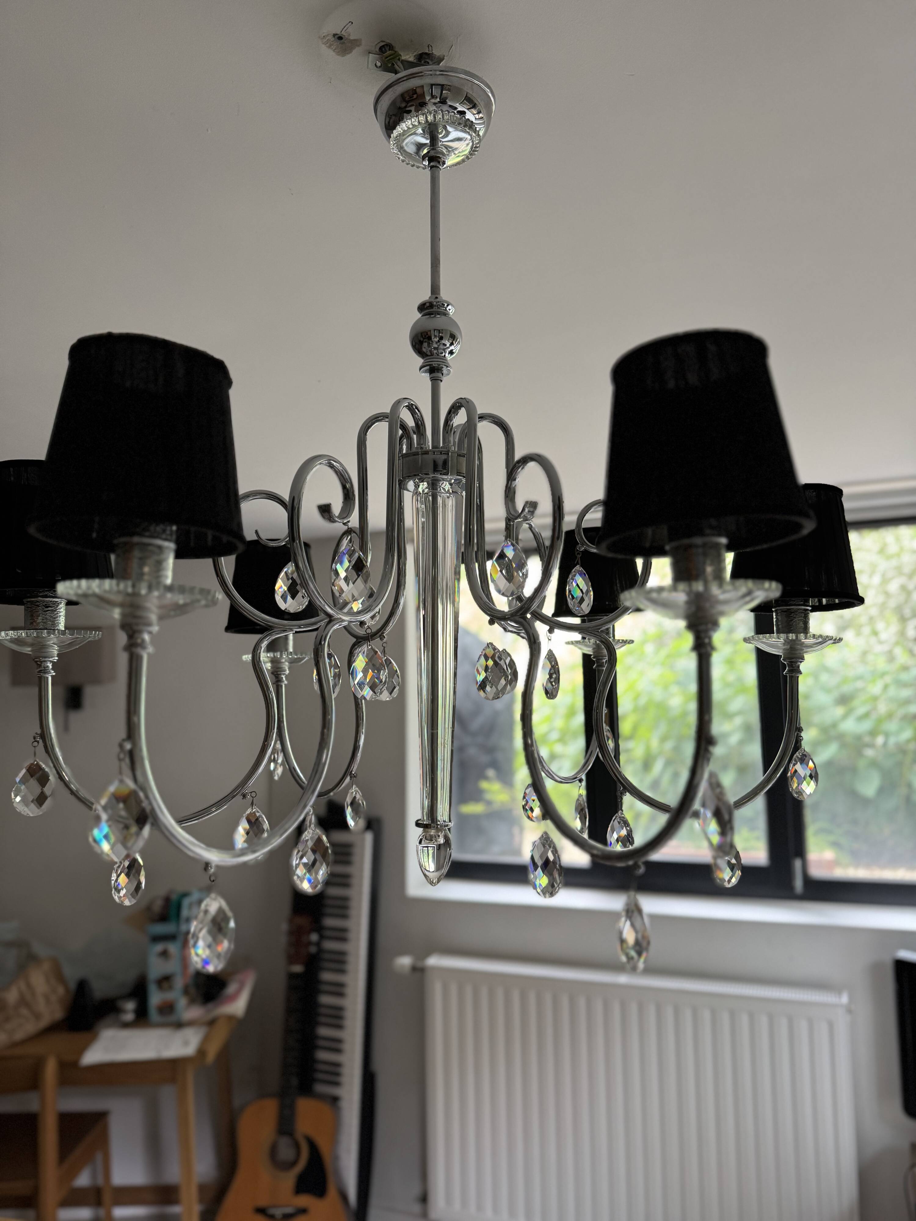 Murano crystal chandelier black lampshade