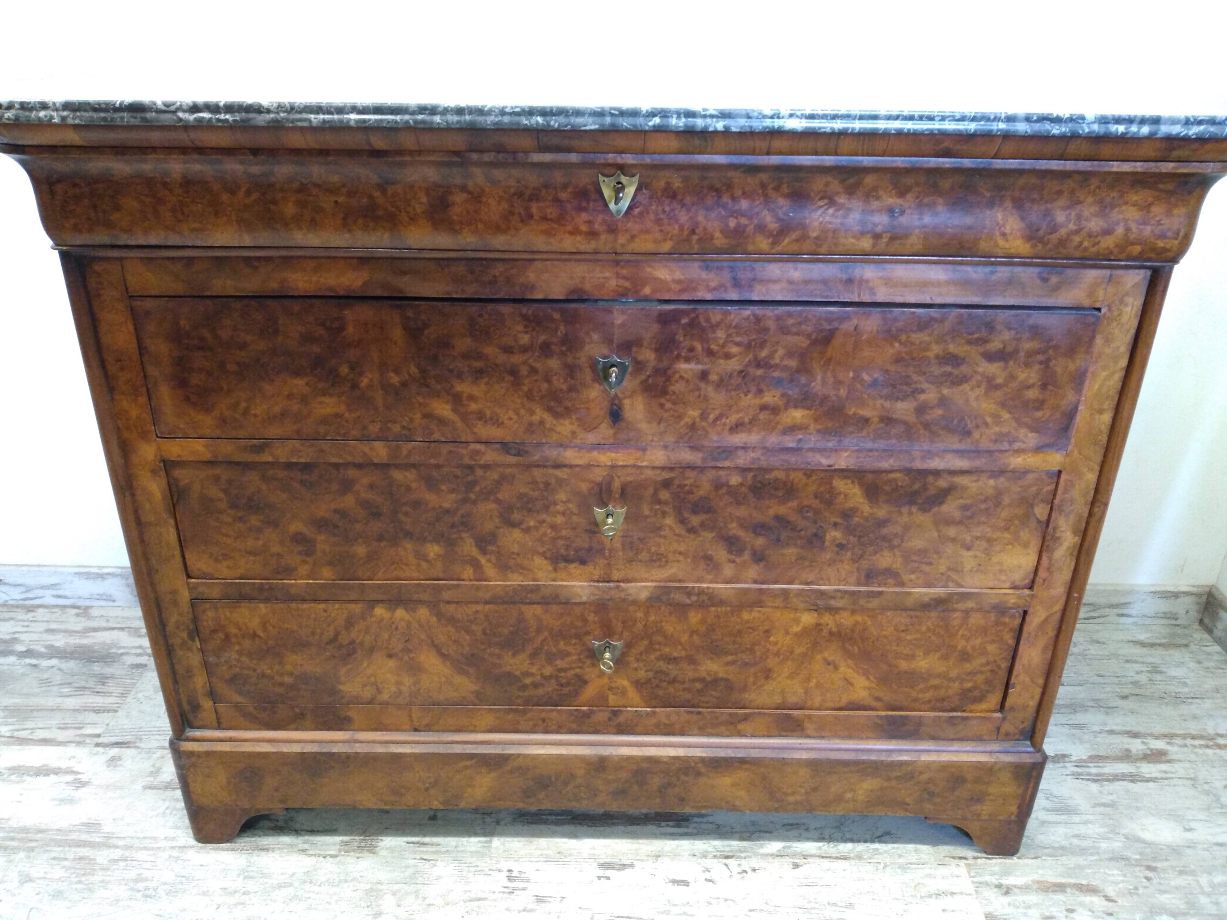 Chest of drawers with old marble