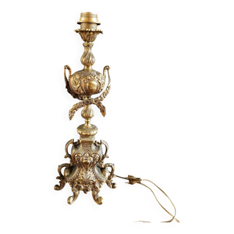 Large antique lamp base 50 cm Napoleon III style – gilded regulus