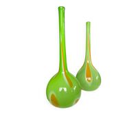 Paire de grands vases soliflores en pâte de verre des années 70-80